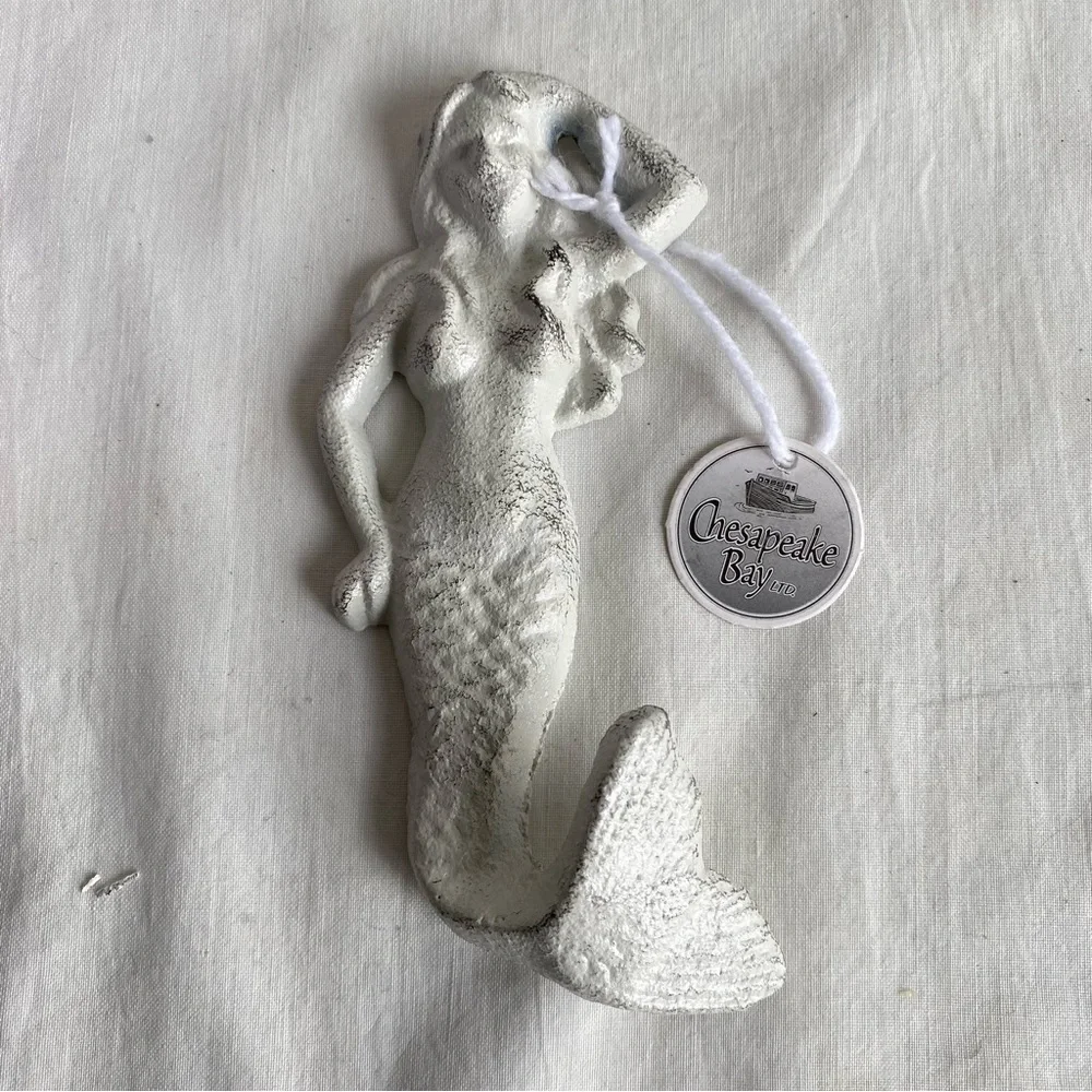 2 Distressed Mermaid Hooks Cast Iron